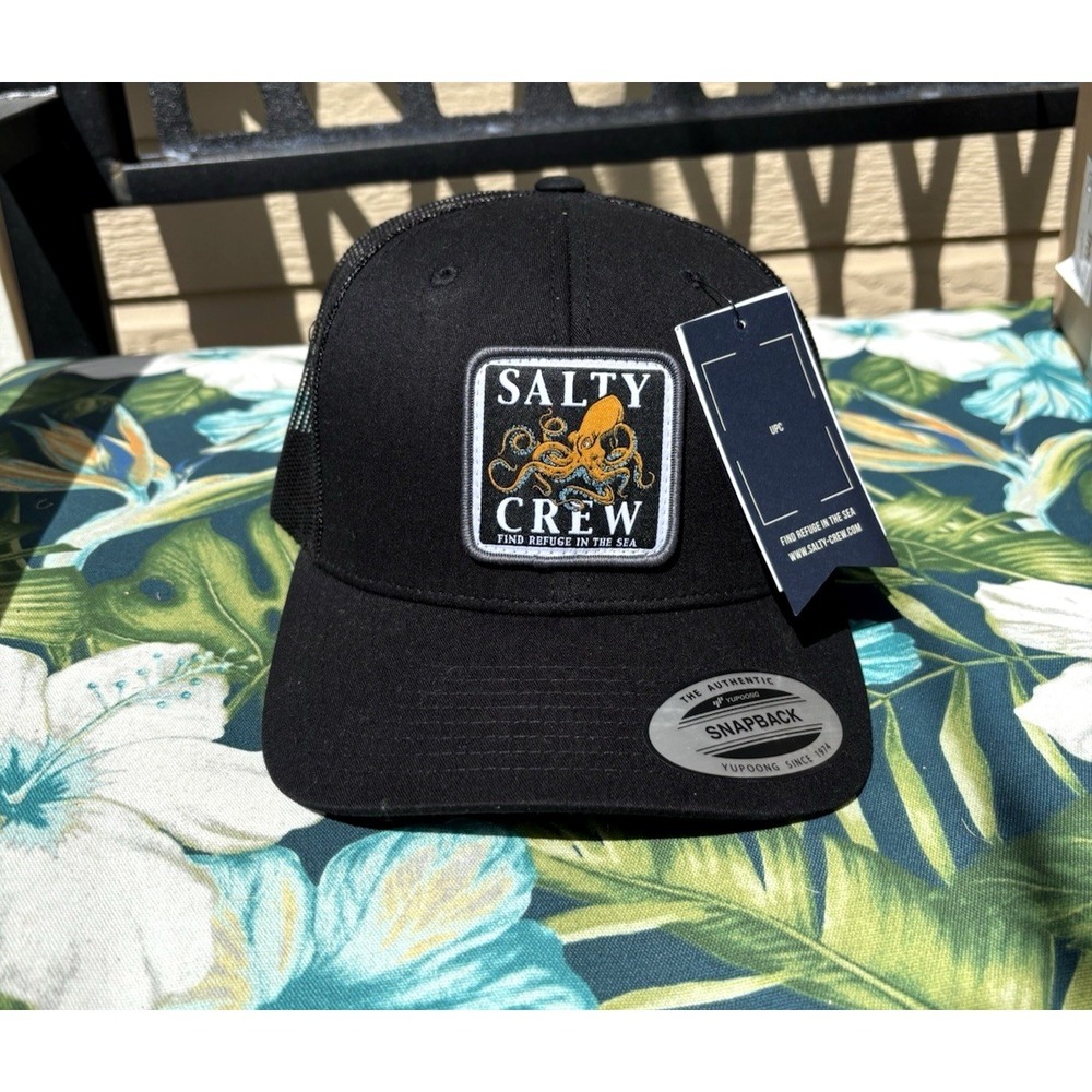 SALTY CREW Ink Slinger Retro Mens Trucker Hat Cap Black 35035447 One Size NEW